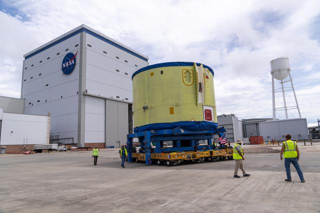 NASA image: NASA, Boeing Move Artemis IV Rocket Hardware to Barge